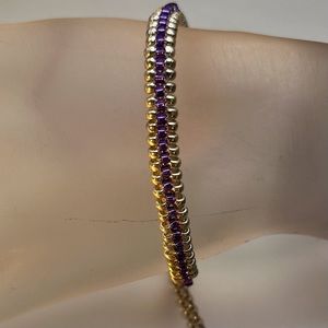 NEW Hand Crafted Silver and Purple Tennis Bracelet